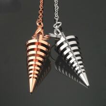 Péndulo de zahorí metálico con espiral espiritual para sanación Reiki - collar - Ver 1