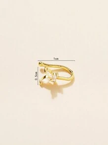 1 件优雅蝴蝶铜鼻夹，仿鼻环 - 闪亮锆石镶嵌，非穿孔珠宝装饰，瞬间散发魅力