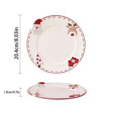 Set da tavola natalizio con ciotole e piatti con motivo a rammendo nordico a forma di Babbo Natale, set di barattoli sigillati in ceramica decorati, piatti piatti, tazze, set da tavola per la casa, la cucina, regalo di Natale