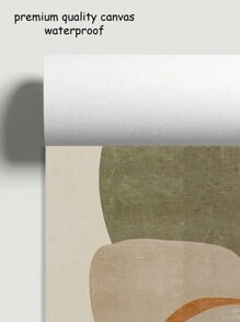 3件套波西米亚热带风情帆布墙画 – 抽象树叶与几何图案，现代风格，适用于客厅、卧室和办公室，可选配画框 - 彩色 - 查看 8