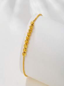 1pc Gold Simple And Fashion Flower Bead Women's Bracelet