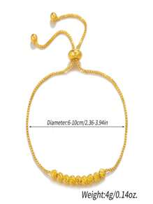 1pc Gold Simple And Fashion Flower Bead Women's Bracelet
