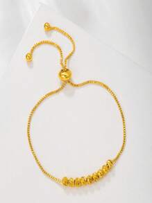 1pc Gold Simple And Fashion Flower Bead Women's Bracelet