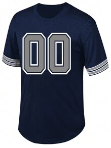 Jersey de béisbol con bordado personalizado con nombre y número, estilo novio, cuello en V, azul , manga corta con botones, para juegos de fiesta, entrenamiento y deportes, tallas S-XXL