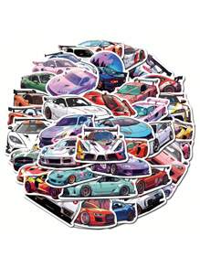 50pcs Exquisite Sports Cars Cartoon Graffiti Stickers, Creative Handbooks, Laptop, Water Cups, Guitars, Mobile Phones, Decorative Waterproof Stickers Decal Stickers,Sticker Cars,Laptop Sticker, Stickers,Stickers>Pvc,Sport Sticker,Stickers,,Car Stickers