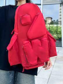 新款時尚女背包，輕鬆日常背負，大容量，適合學生和短途旅行。獨特的飛機造型包袋，限量設計。 - 紅色 - 查看 6