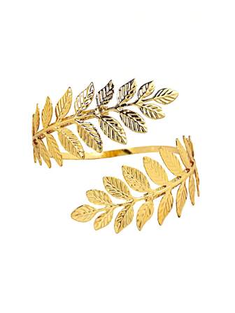 1pc 2025 Party Style Fashionable Vintage Luxurious Court Style Leaf Shaped Open Arm Cuff Bangle Bracelet For Women, Suitable For Daily Wear, Wedding,Festival, Party And Banquet