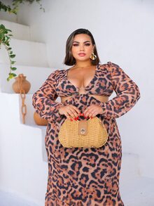 Plus Size Dresses - Rỉ Nâu - Xem 4