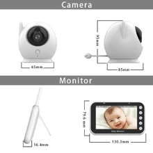 1pc Baby Monitor Camera With 4.3'' Rechargeable Screen, 2.4Ghz Wireless Two Way Talk Video Camera, Temperature Detection And Alert, Crying Reminder, Breast Feeding Reminder, 8 Lullabies, Suitable For Indoor, Home, Nursery Use, Birthday Gifts, Holiday Gifts.