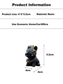 1pc Fashionable Crown French Bulldog Car Dashboard Decor, Rearview Mirror Hanging Ornament