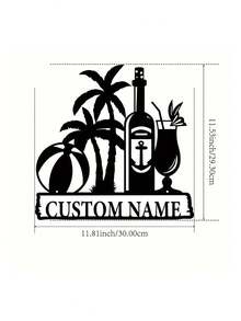 One Iron Art Customized Beach Juice Wall Art For Personalized Home Decoration. A Dolphin For Bedroom Decoration Sign Suitable For Porch, Terrace And Gifts. Birthday Graduation