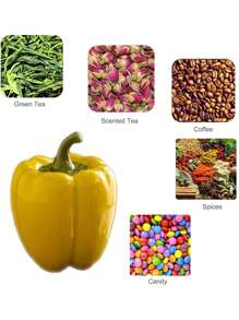 1pc Kitchen Canister With Lid For Yellow Chili Pepper Storage, Coffee Can, Ceramic Food Storage Container, For Coffee, Tea, Spices, Sugar, Nuts, Herbs - Multicolor - View 5