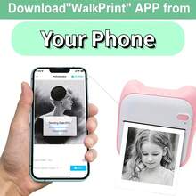 Mini Printer Sticker Maker, Portable Thermal Sticker Printer, Wireless Inkless Pocket Printer Inmpresora Label Printer Compatible With IOS & Android, Inkless Printer Mini With 10Rolls Thermal Paper And 1Roll Paper Inside The Printer - A31 Pink With 10Rolls Paper - View 5