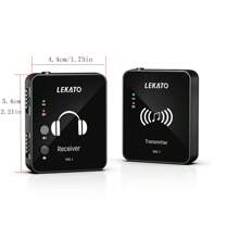 LEKATO MS-1 無線入耳式監聽系統，2.4G立體聲無線IEM系統，帶有腰包傳送器和接收器，自動配對，適用於錄音室、樂隊彩排、現場表演等 (黑色) - 黑色 - 查看 10