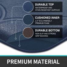 Kitchen Rugs Anti Fatigue Mats For Floor Cushioned Runner Rug Non Skid Comfort Foam Standing Mat For Office, Sink - Blue - View 3