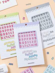 1 Pack Of 8 Pieces Of Notebook Decoration Letter Stickers, Cute Candy Color English Letter Transparent Stickers Notebook Card DIY Decoration Marker Stickers Scrapbook Decoration DIY Stickers Handmade DIY Crafts,School Supplies,Back To School