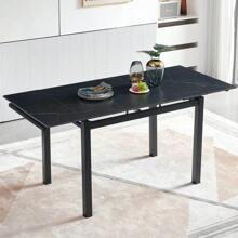 Black Ceramic Modern Rectangular Expandable Dining Room Table For Space-Saving Kitchen Small Space -Table - màu đen - Xem 1