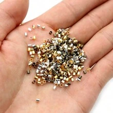 500 pièces de perles de blocage de tube métallique de 1,5 à 2,0 mm, perles d'espacement pour la fabrication de bijoux de collier DIY, fournitures de découverte