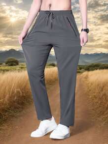 Boyfriend Style Men's Athletic Slim Fit Lightweight Breathable Drawstring Ankle Pants, Summer Casual Joggers