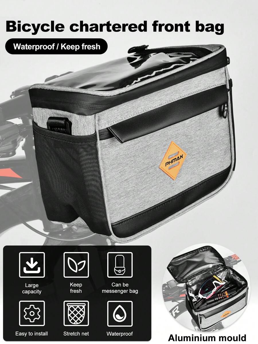X-TIGER Túi ghi đông xe đạp có dây đeo vai và tấm che mưa có thể tháo rời, chất liệu màn hình cảm ứng trong suốt ở phía trên và khuôn nhôm cách nhiệt bên trong, phù hợp với hầu hết các loại xe đạp