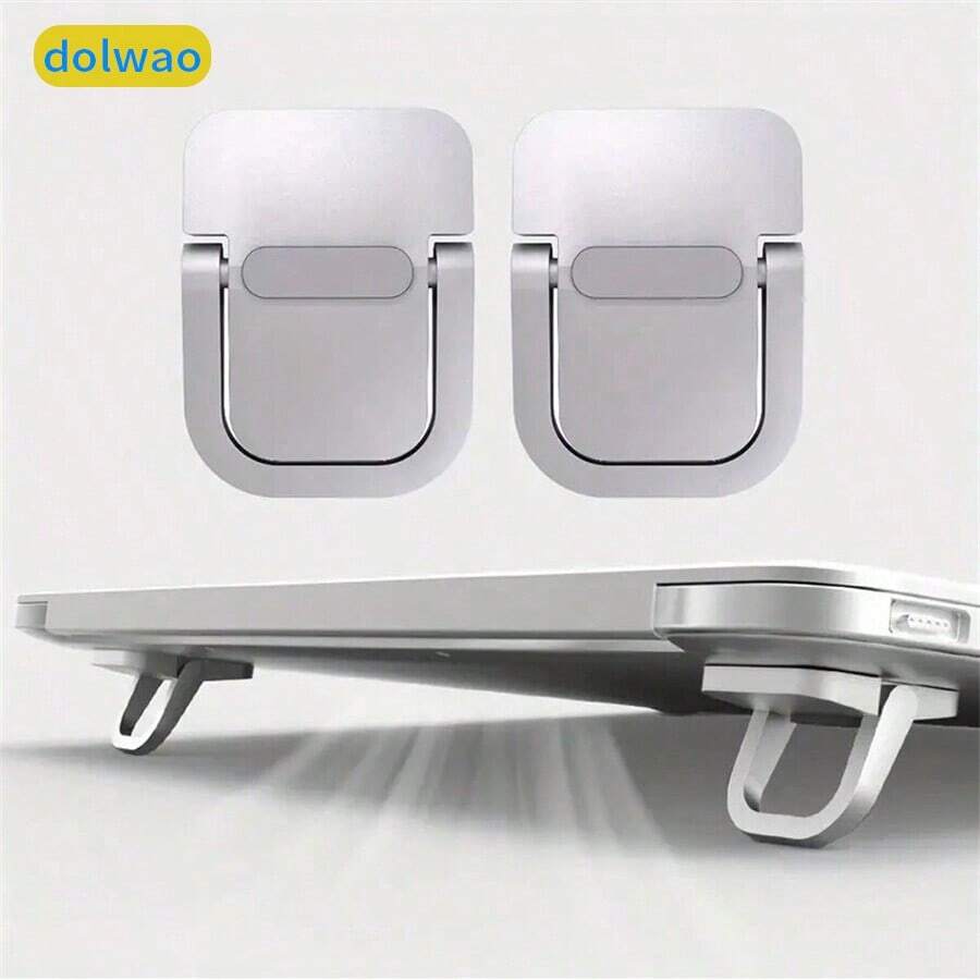 Dolwao Hợp Kim Laptop Chân Đế Vô Hình Mini Di Động Máy Tính Xách Tay Chân Miếng Lót Giá Đỡ Tăng Chiều Cao Và Chức Năng Tản Nhiệt