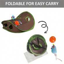 Pet Cat Interactive Hide-And-Seek Toy, 9 Hole Tunnel Rat Catching Toy, Pet Hiding Hole, Foldable Toy - Blue and White - View 9