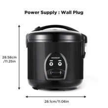 1 Stück MOOSUM Wandstecker Elektrischer Reiskocher mit One-Touch-Funktion für Reis, 10 Tassen roh/20 Tassen gekocht, schneller & bequemer Kocher, Gehäuse aus Edelstahl und Auto-Wärmer - Übersicht 4