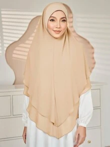 1pc Double Layered Chiffon Ready To Wear Instant Hijab Headscarf Women Scarf For Abaya Daily Under Cap Veiled Clothes - Multicolor - View 7