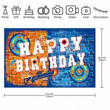 1Biểu ngữ nền trang trí tiệc sinh nhật vui vẻ theo chủ đề phi tiêu, 82,7 * 59,1/59,1 * 39,4/39,4 * 29,5 inch Trang trí nền bữa tiệc chiến đấu phi tiêu cho buồng chụp ảnh, phòng khách, phòng ngủ, studio chụp ảnh, cảnh phát sóng trực tiếp và đồ dùng cho bữa tiệc - Nhiều màu - Xem 8