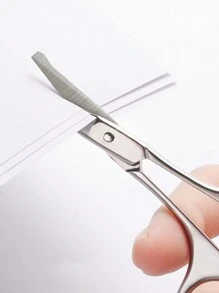 1 pieza Juego de tijeras de belleza profesionales de acero inoxidable con pinzas y tijeras pequeñas para cejas, pestañas y entusiastas de la belleza, que incluye un recortador de vello nasal con punta redondeada. Unisex, impermeable, que incluye tijeras de acero inoxidable para cejas, recortador de vello nasal con punta redondeada, tijeras para barba y belleza, tijeras de maquillaje con punta para pegatinas de cejas, recortador de vello nasal de acero inoxidable y tijeras para recortar cejas, pestañas y barbas.