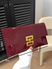 New Style High-End Versatile Shoulder Bag With Elegant & Unique Design, Fashionable Burgundy Bag, Elegant Clutch Bag For Women