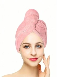 1 pièce Bonnet de séchage pour cheveux épaissi en molleton de corail, mignon cache-tête pour bain, serviette de séchage rapide pour cheveux pour une utilisation à la maison, adapté pour la vie quotidienne