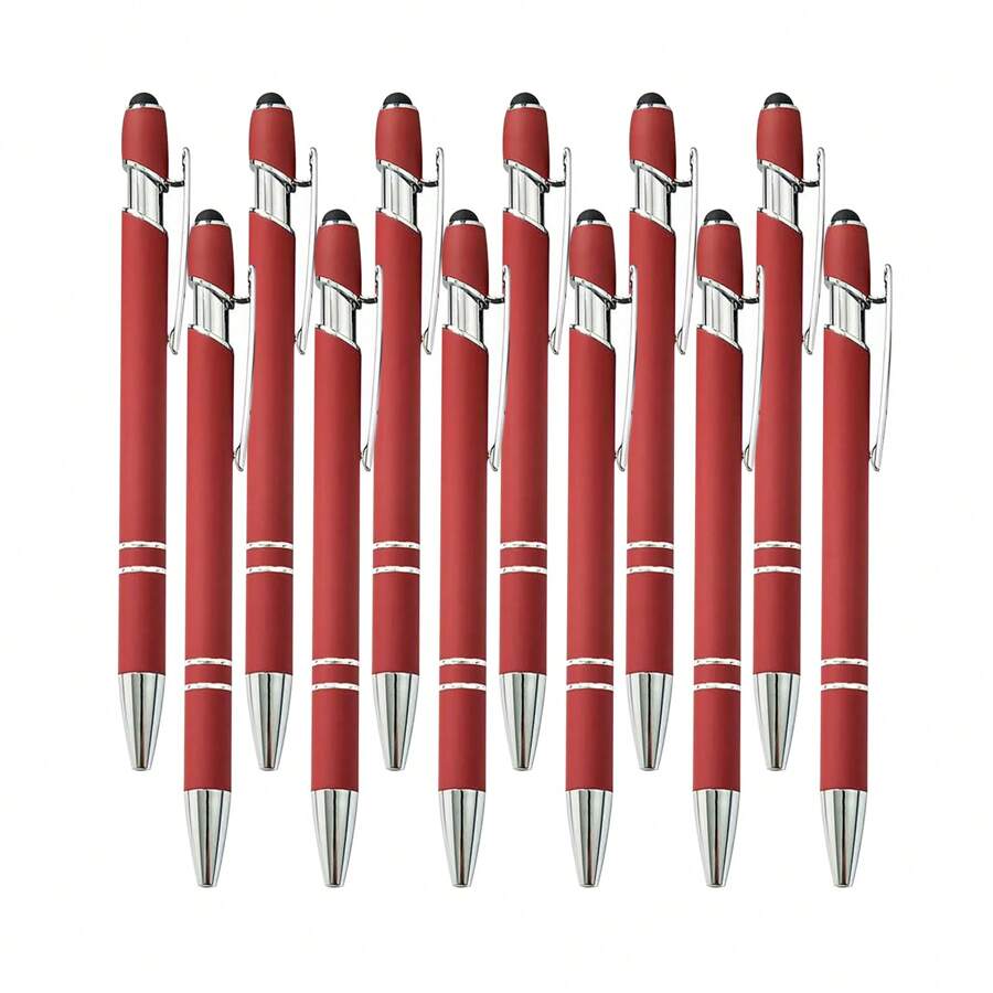 12 Piezas Plumas de bola divertidas con citas negativas, pluma con punta de punta fina para pantalla táctil y punta de tinta negra, pluma de escritura suave de punto fino para oficina (12 colores) - Conjuntos - Ver 1