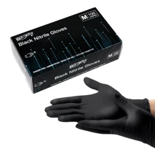 Guantes Nitrilo Negro No Polvo Desechable 100 MAGIC CREATOR - Negro - Ver 3