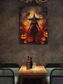 1 张现代艺术海报、抽象骷髅阅读书、南瓜灯、骷髅新娘和新郎帆布艺术海报，是卧室、客厅、餐厅、书房、走廊、咖啡厅、办公室、宿舍、墙壁艺术、墙壁装饰、家居装饰、房间装饰的理想礼物，无框 - 彩色 - 查看 14