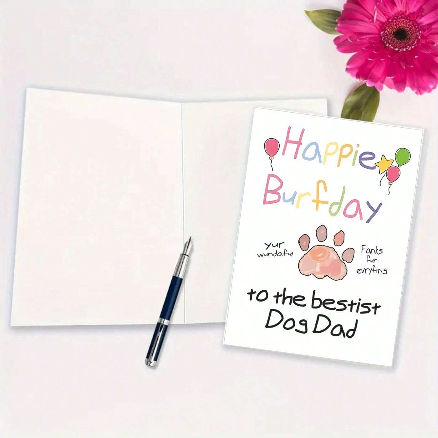 Dog Dad Birthday Card - 1pc Funny Father's Day Gift For Pet Owners ...