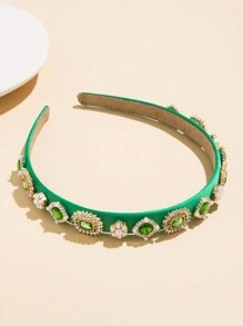 1pc Elegant Thin Green Headband, Suitable For Women Everyday Wear In Spring/Summer - Green - View 3