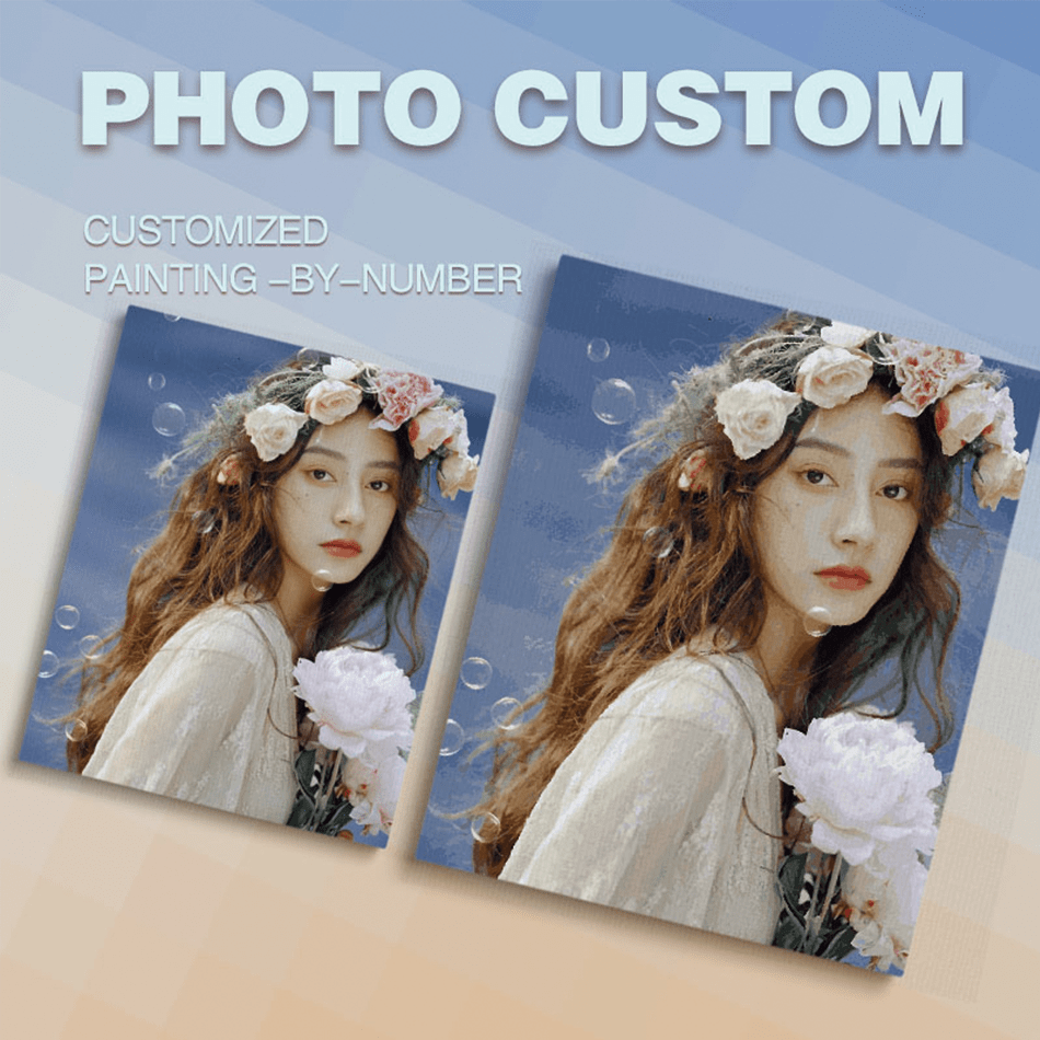 [Personalizado] 1 pieza Pintura por números personalizada con fotos familiares y fotos personales de 30x40cm/12x16inch sin marco, 36 colores, decoración del hogar pintada a mano