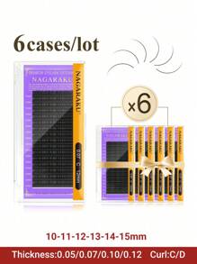 NAGARAKU All Size 6 Cases 10 11 12 13 14 15mm C D CC DD Curl Faux Mink Eyelashes Extension Individual Eyelashes Artificial Fake False Eyelashes For Women Professional Lash Clusters, Eyelash Clusters, Individual Eyelashes, Lashes, Fake Lashes - Black - View 2