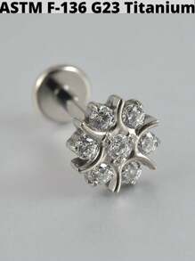 1 Stück Kubischer Zirkonia Sonne G23 Titan Knorpel Ohrringe Stecker 16G Innengewinde Stern Helix Cz Kubisch Zirkonia Blumen Ohr Tragus Piercing Schmuck Valentinstag