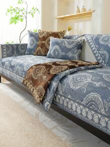 1pc Luxury Style Sofa Cushion, Countryside/Palace Style, National Pattern, Hot Stamping Technique, Unique Design - Blue - View 3