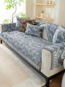 1pc Luxury Style Sofa Cushion, Countryside/Palace Style, National Pattern, Hot Stamping Technique, Unique Design - Blue - View 2