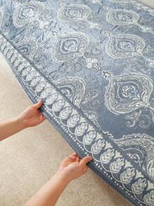 1pc Luxury Style Sofa Cushion, Countryside/Palace Style, National Pattern, Hot Stamping Technique, Unique Design - Blue - View 5