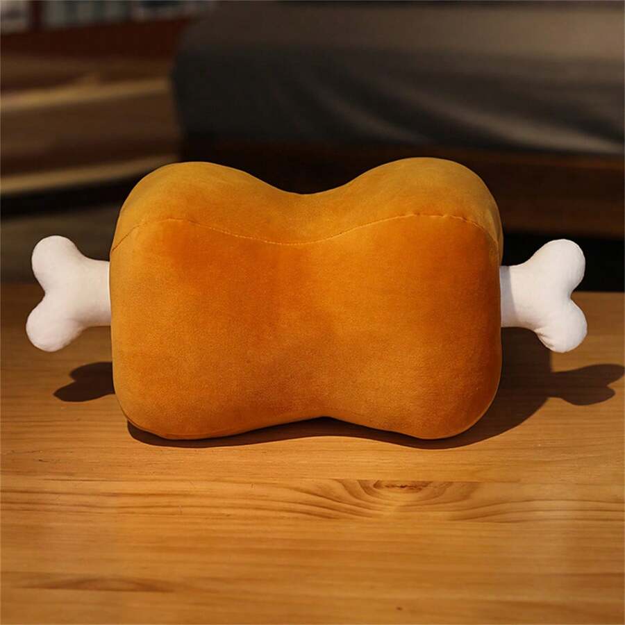 Keylingwd Juguete de peluche suave de Carne con hueso, almohada de carne con hueso de felpa interesante y lindo juguete de peluche con forma de carne con hueso para regalo de cumpleaños o Navidad - multicolor - Ver 1