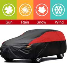 Universal 170T Black And Red Full Car Cover Waterproof All Weather Protection Outdoor For SUV Model 16.7x6.6x6.1FT - Đen và đỏ - Xem 5