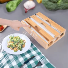 Wrap Dispenser With Cutter, 3-In-1 Food Dispensers, Plastic Wrap, Parchment Paper, Aluminum For Kitchen - Multicolor - View 5