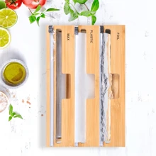 Wrap Dispenser With Cutter, 3-In-1 Food Dispensers, Plastic Wrap, Parchment Paper, Aluminum For Kitchen - Multicolor - View 6