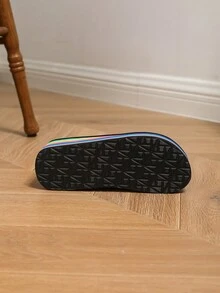 Women's Rainbow Thick Sole High Heel Flip Flops, Suitable For Spring, Summer And Autumn, Outdoor Fashion Casual Non-Slip Sandals