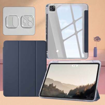 1个透明亚克力蓝宝石色保护壳，兼容iPad A16（第11/10代）、Air 11/13、M3（2025）、Mini 7 A17、Pro（2024）、Air 11/13、M2（2024）、Pro 11/13、M4（2024）、Pro 12.9（第7/8/9代）、10.2（第10代）、Air 4/5、10.9、Pro 11（第4/5/6代）、Mini 6。孔位和笔槽位置可能因型号而异。随机两种纹理。使用前请撕掉保护膜。