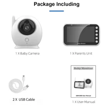 1pc Baby Monitor Camera With 4.3'' Rechargeable Screen, 2.4Ghz Wireless Two Way Talk Video Camera, Temperature Detection And Alert, Crying Reminder, Breast Feeding Reminder, 8 Lullabies, Suitable For Indoor, Home, Nursery Use, Birthday Gifts, Holiday Gifts.